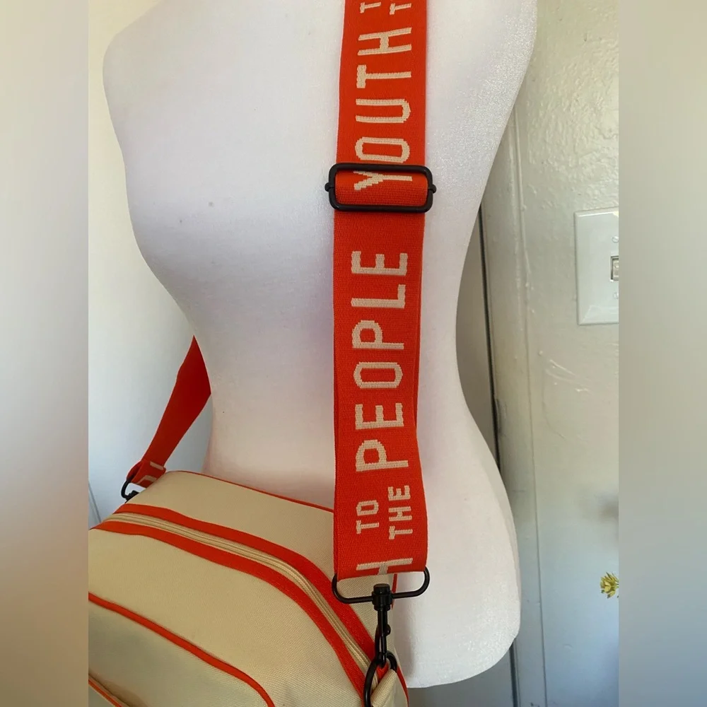 Youth to‎ the People Cream and Orange Messenger Bag - Picture 4 of 8